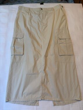 Wild Fable Light Beige Cargo Maxi Skirt with Patch Pockets